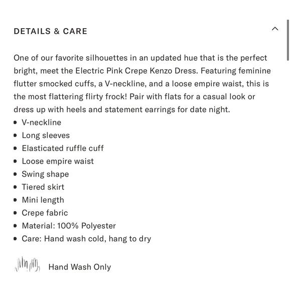 TUCKERNUCK Pomander Place Electric Pink Crepe Kenzo Dress NWT Size XS - Picture 11 of 12